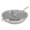 Better Chef 12.5-Inch 3-Ply Stainless Steel Nonstick Wok with Lid