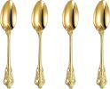 6.3" Teaspoons, 18/10 Stainless Steel, Gorgeous Small Spoons, Stirring, Mixing, Sugar, Cake, Dessert Spoons, Mini Antipasto spoons (Gold)