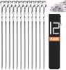 Skewers for Kabobs, 14" Metal Kebab Skewers for Grilling Flat Long Stainless Steel Kabob Sticks