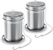 2 Pack Tea Infuser, Extra Fine Mesh Tea Infusers for Loose Tea, 18/8 Stainless Steel Tea Strainer with Extended Chain Hook, Tea Steeper for Brew Tea