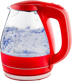 Electric Kettle, 1.5L Borosilicate Glass Countertop Water Heater and Boiler for Coffee or Tea, BPA-Free, Auto Shut-Off, Boil-Dry Protection