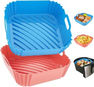 Silicone Liners Square 2 Pack 7.1 Inch Airfryer Liners 4-7 QT Reusable Air Fryer Liners Silicone Pot Oven Liner Baking Tray