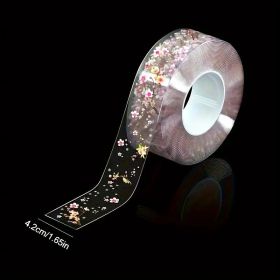 2 Rolls Floral Waterproof Seam Tape â€“ Decorative Pink Flower Design for Sink, Toilet & Stove Edge Sealing (118.11 Inch/Roll)