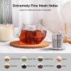 Tea Strainers for Loose Tea, Extra Fine Mesh Tea Infuser, 304 Stainless Steel & Updated Slim Threaded Lid, Loose Leaf Tea Steeper for Black Tea