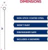 Reusable Non-Stick Barbecue and Grilling Shish Kabob Skewers with Ring-Handle Top, 15-Inches, Set of 4