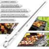 Skewers for Kabobs, 14" Metal Kebab Skewers for Grilling Flat Long Stainless Steel Kabob Sticks