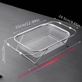 "Multi-Layer Sink Drain Basket - Expandable 10"-16" Design for Efficient Dish & Veggie Drying" (Capacity: large)